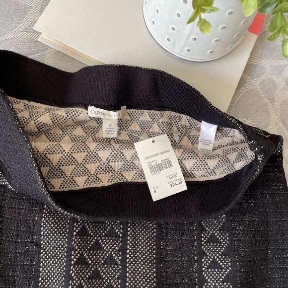 Nwt Cato Black Patterned Stretch Pencil Skirt S - Picture 4 of 4